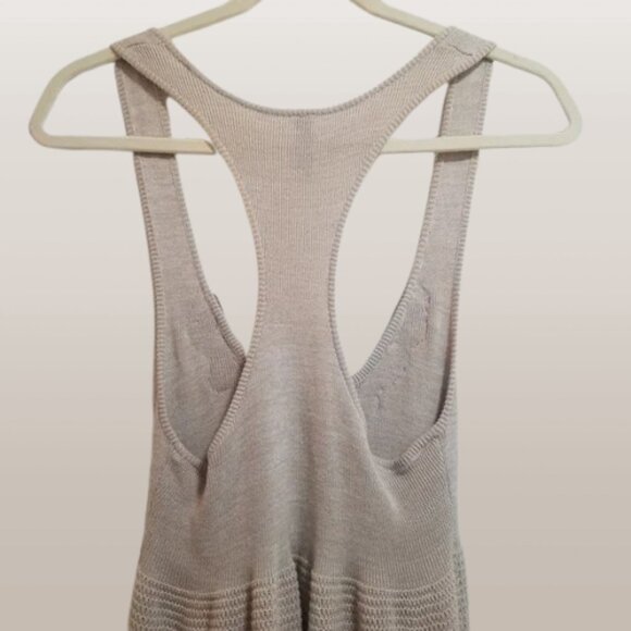 Free People Knit Cream and Brown Mini Sweater Dress | Winter Layering Dress Boho - Picture 7 of 9